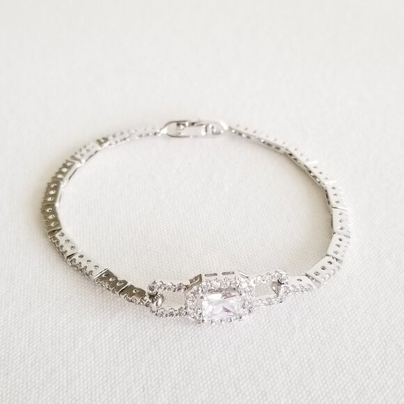 Cubic Zirconia Tennis Bracelet - Picture 1 of 6